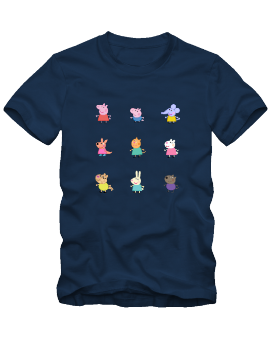 Marškinėliai Pepa Pig veikėjai